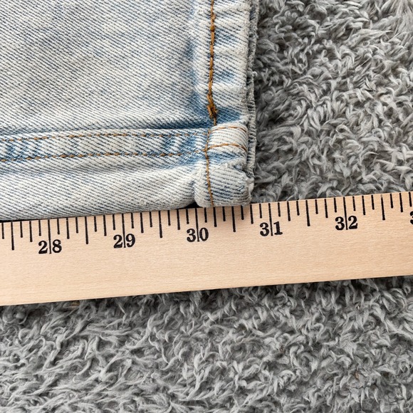 Levis Jeans Mens 33x34 Light Wash Acid Wash Denim Slim Straight Stretch Casual - Picture 7 of 11